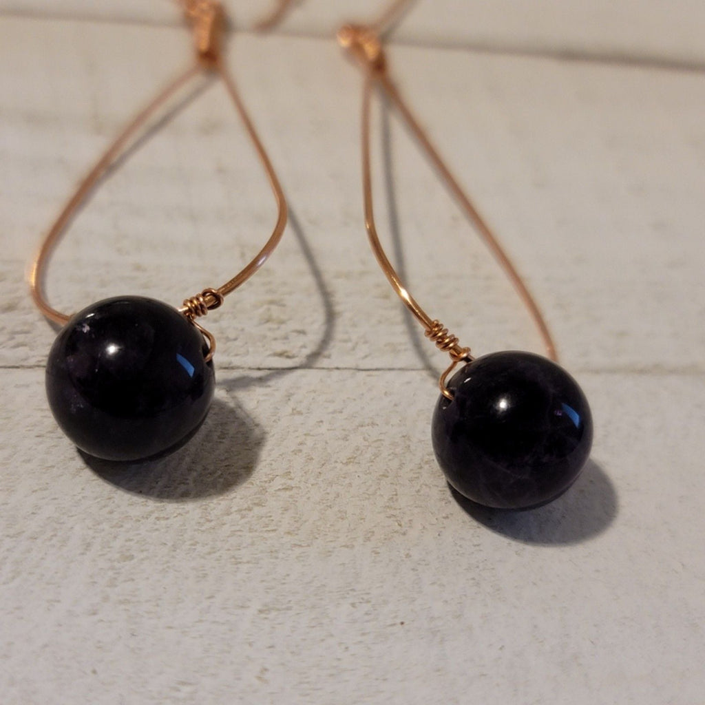 Amethyst Teardrop Earrings - Earrings