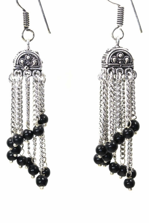 Curving Dangle Chandelier Bead Earrings - Artisan Fashion Accessories