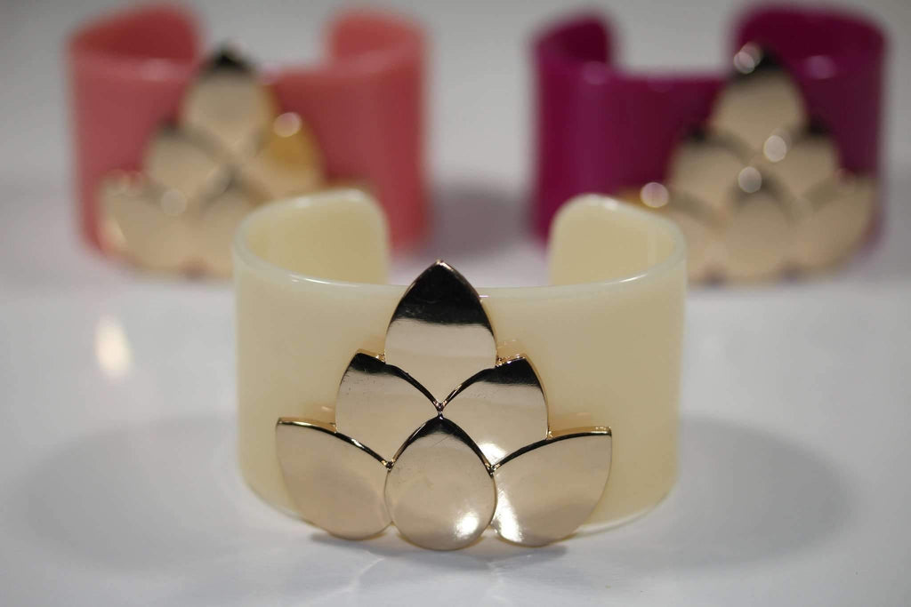 Lotus Flower Cuff Bangles - Artisan Fashion Accessories
