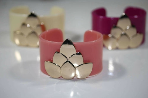Lotus Flower Cuff Bangles - Artisan Fashion Accessories