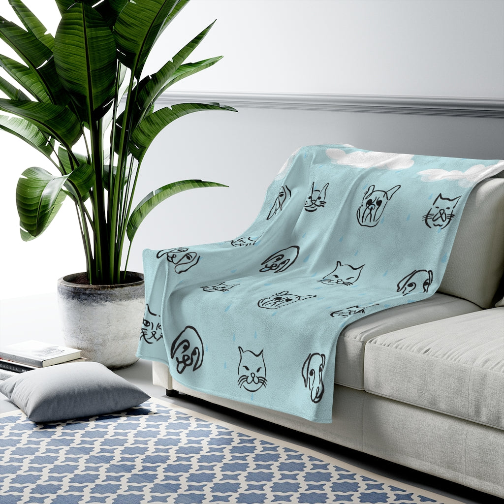 It's Raining Cats and Dogs Plush Blanket - Artisan Home Decor