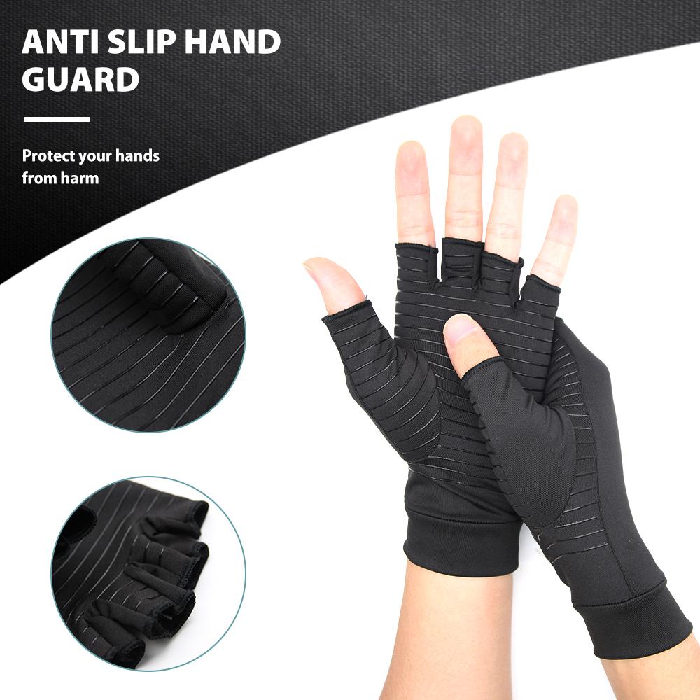Compression Arthritis Glove Unisex Joint Pain Relief Half Finger - Spiritual & Wellness