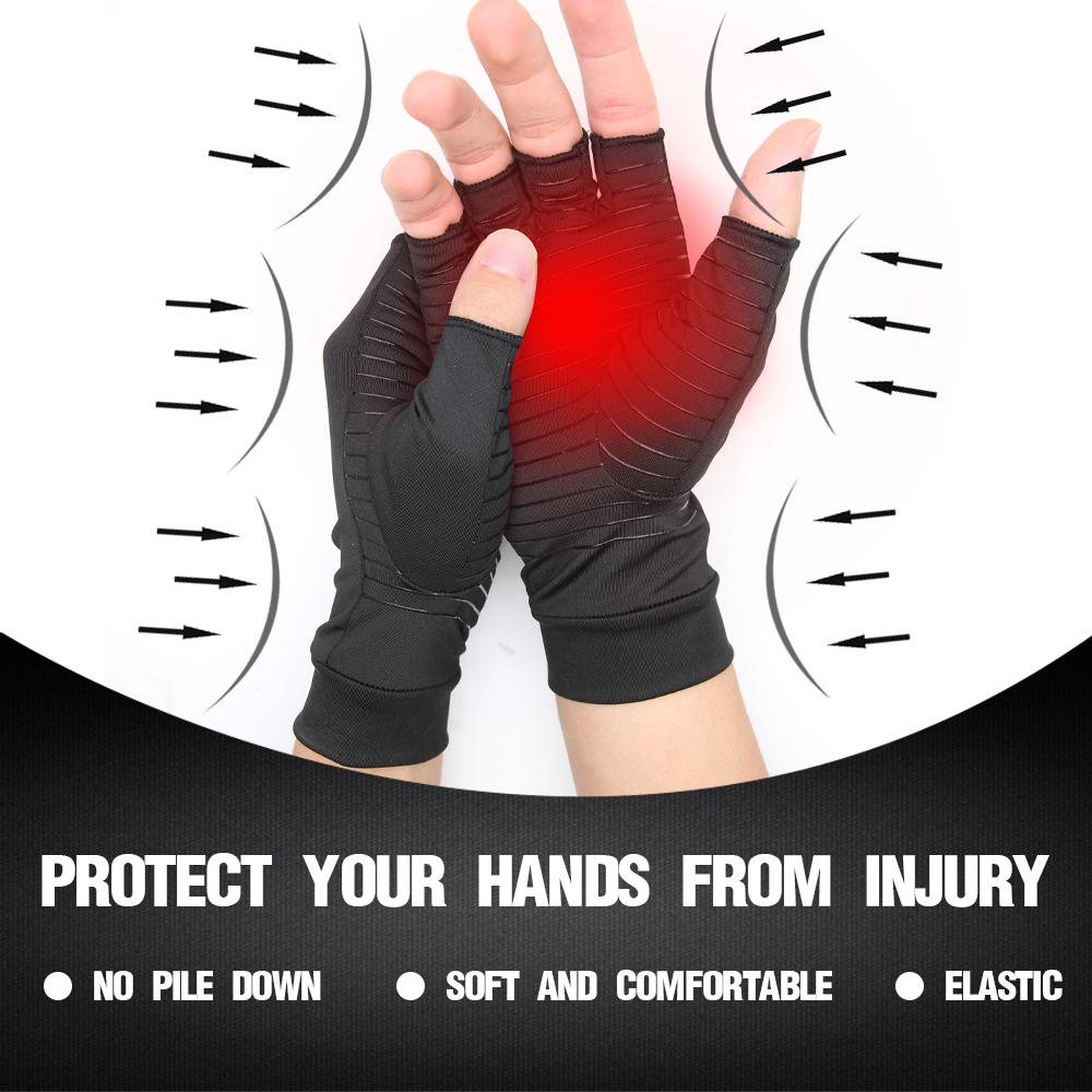 Compression Arthritis Glove Unisex Joint Pain Relief Half Finger - Spiritual & Wellness