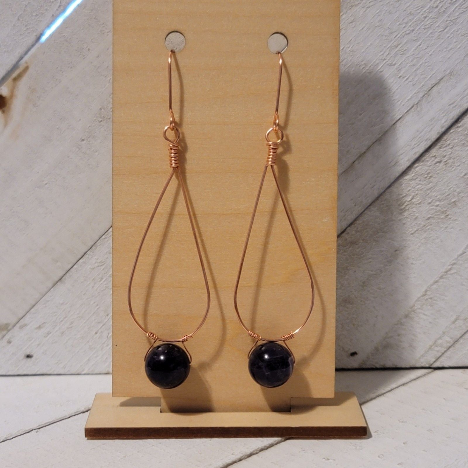 Amethyst Teardrop Earrings - Earrings