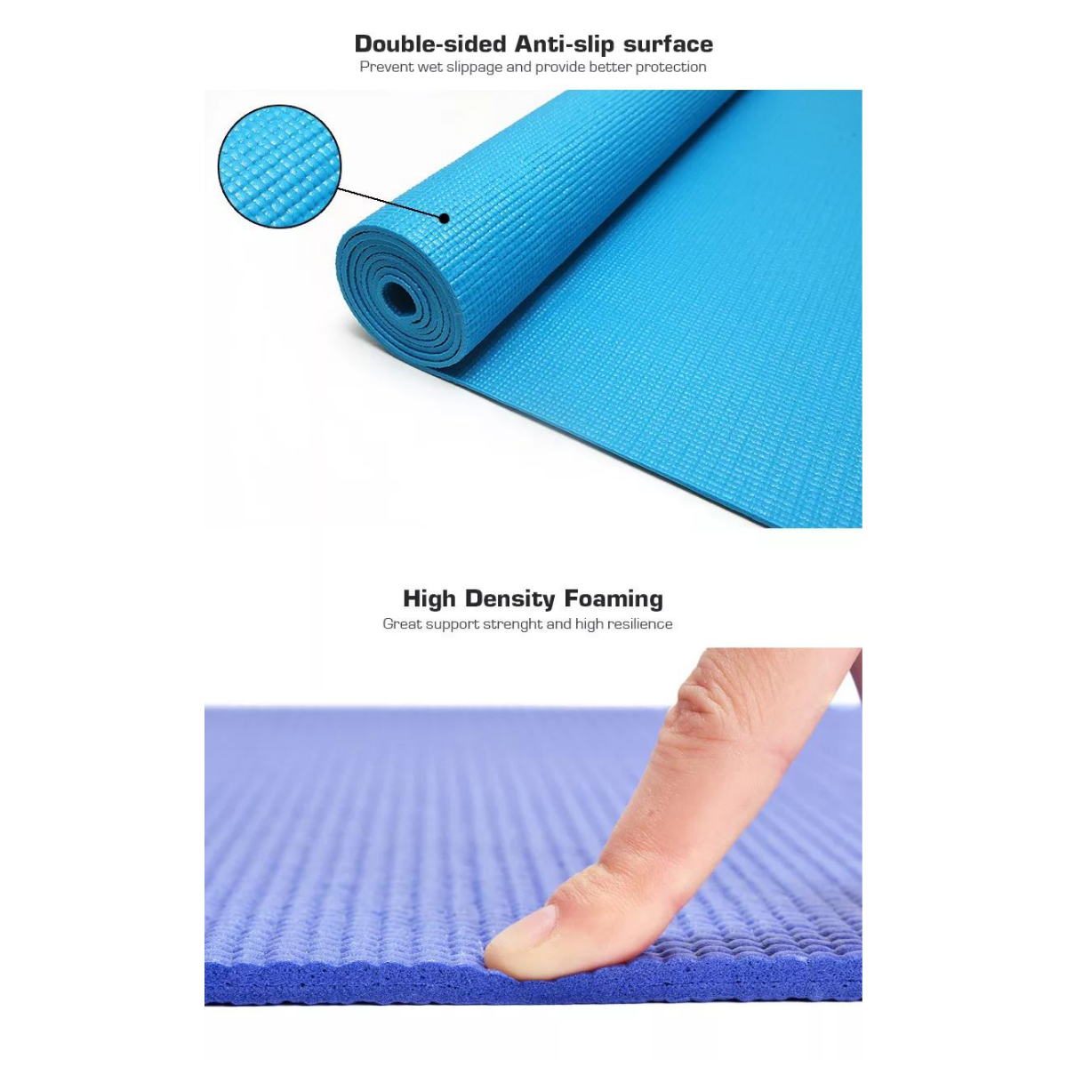 FlowMaster Pro Yoga Mat 6mm - Professional yoga mat with carrying strap