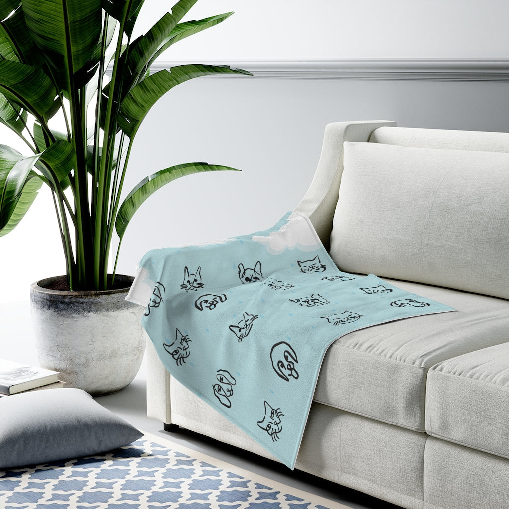 It's Raining Cats and Dogs Plush Blanket - Artisan Home Decor
