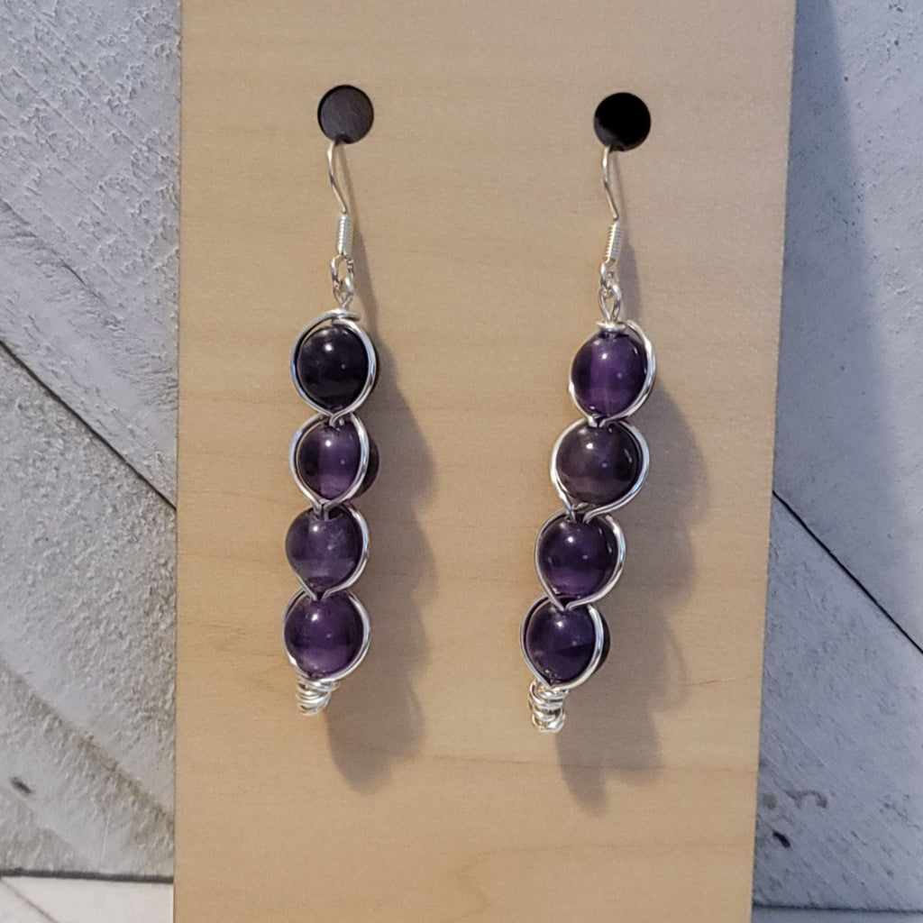 Amethyst Bead Earrings - Earrings