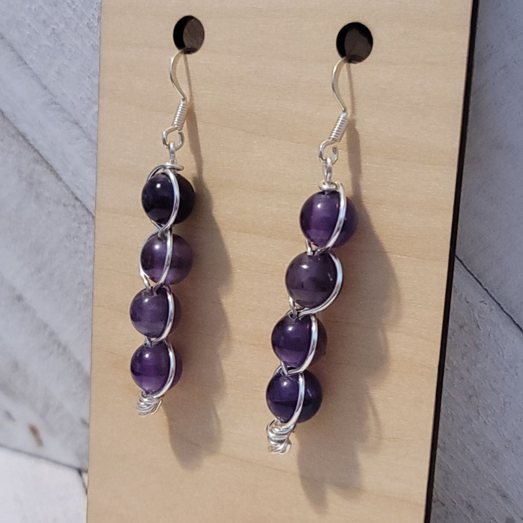 Amethyst Bead Earrings - Earrings
