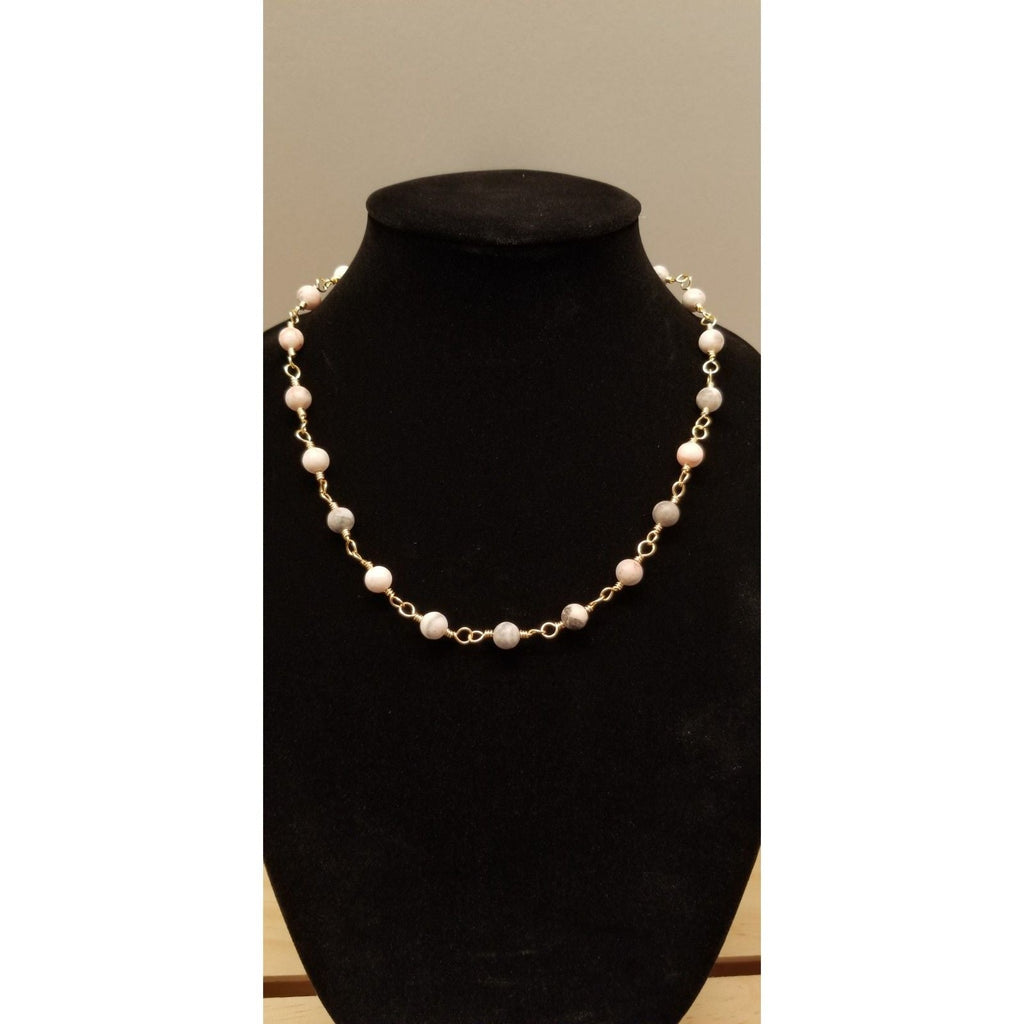 Agate Bead Necklace - Necklaces