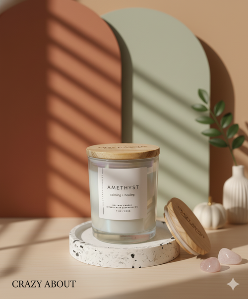 Energy Crystal Candle Natural Soy Wax Aromatherapy Healing - Spiritual & Wellness