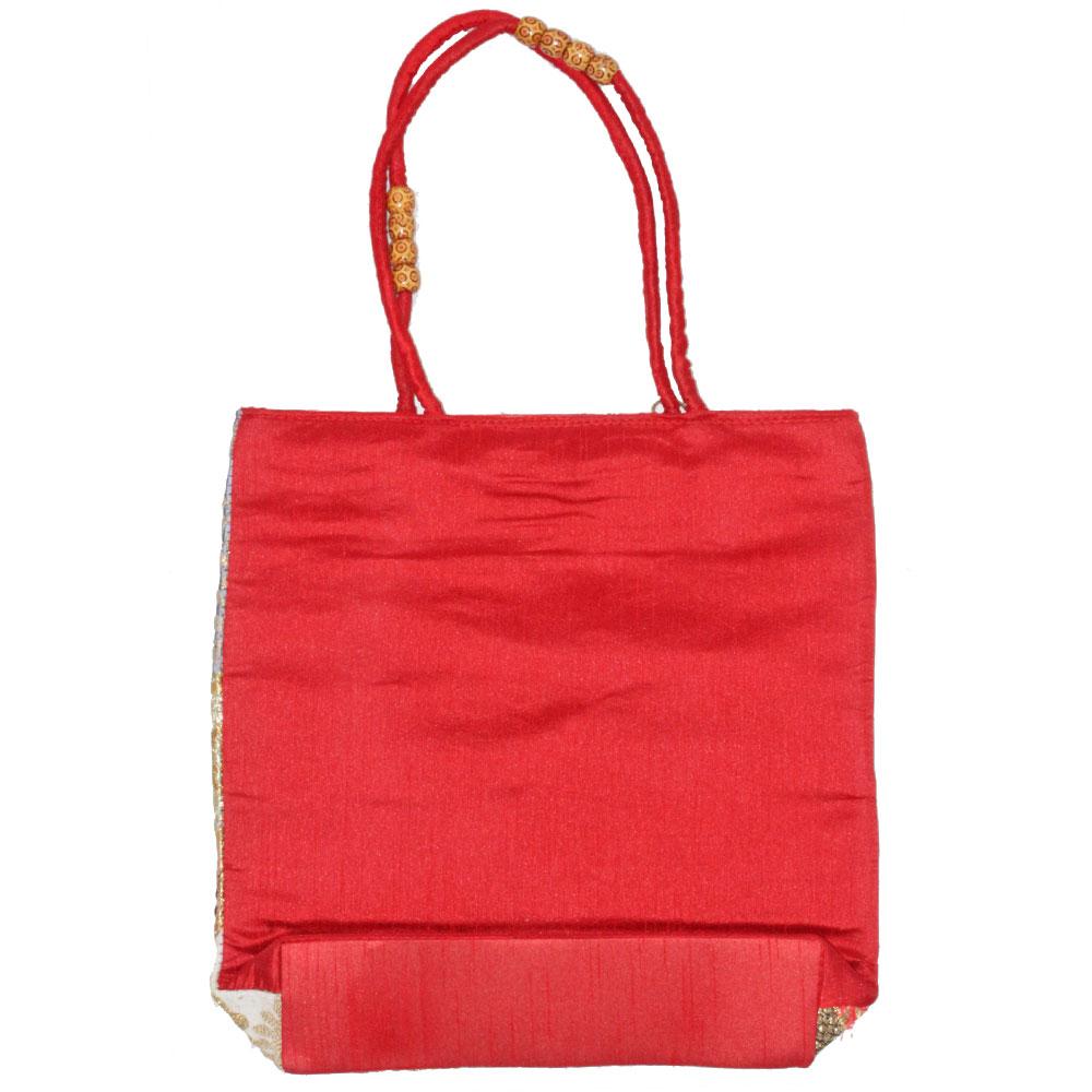 Banarasi Raw Silk Patchwork Sequin Zardozi Bag - Artisan Fashion Accessories