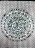 Beige & Black Elephant Mandala Tapestry - Artisan Home Décor