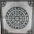 Black & White Elephant Mandala With Self Design Tapestry - Spiritual & Wellness