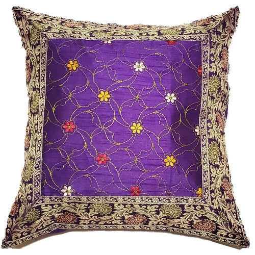 Jacquard Embroidery Patchwork Cushion Cover - Artisan Home Décor