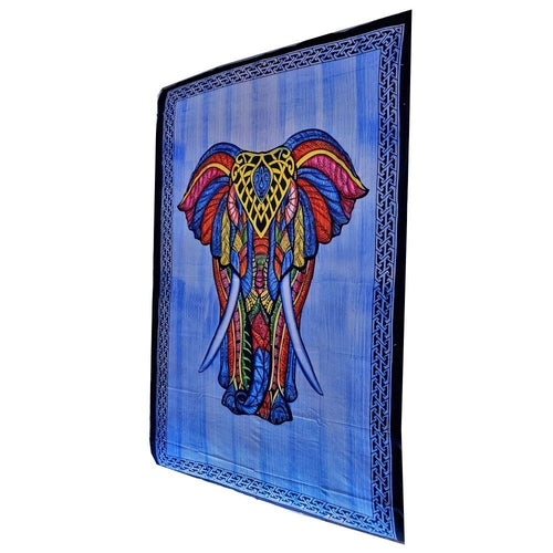 Indian Bohemian Elephant Brushstroke Art Tapestry - Artisan Home Décor