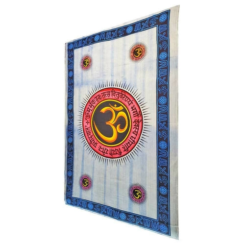 Aum Shanti Yoga Brushstroke Tapestry - Spiritual & Wellness