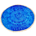 Blue Ombre Round Star Mandala Tapestry Wall Art - Spiritual & Wellness