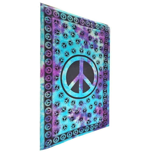Tie Dye Peace Sign Tapestry - Artisan Home Décor