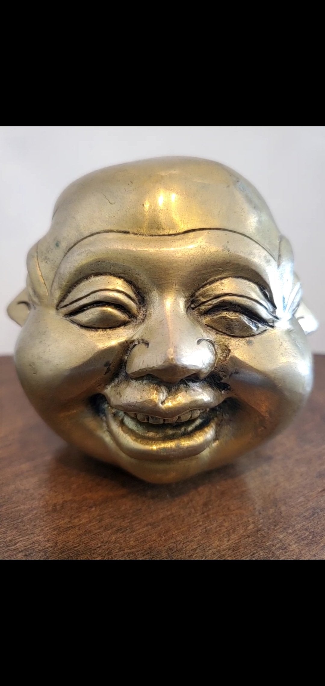 Brass Four Faced Buddha Head Figurine - Spiritual & Wellness