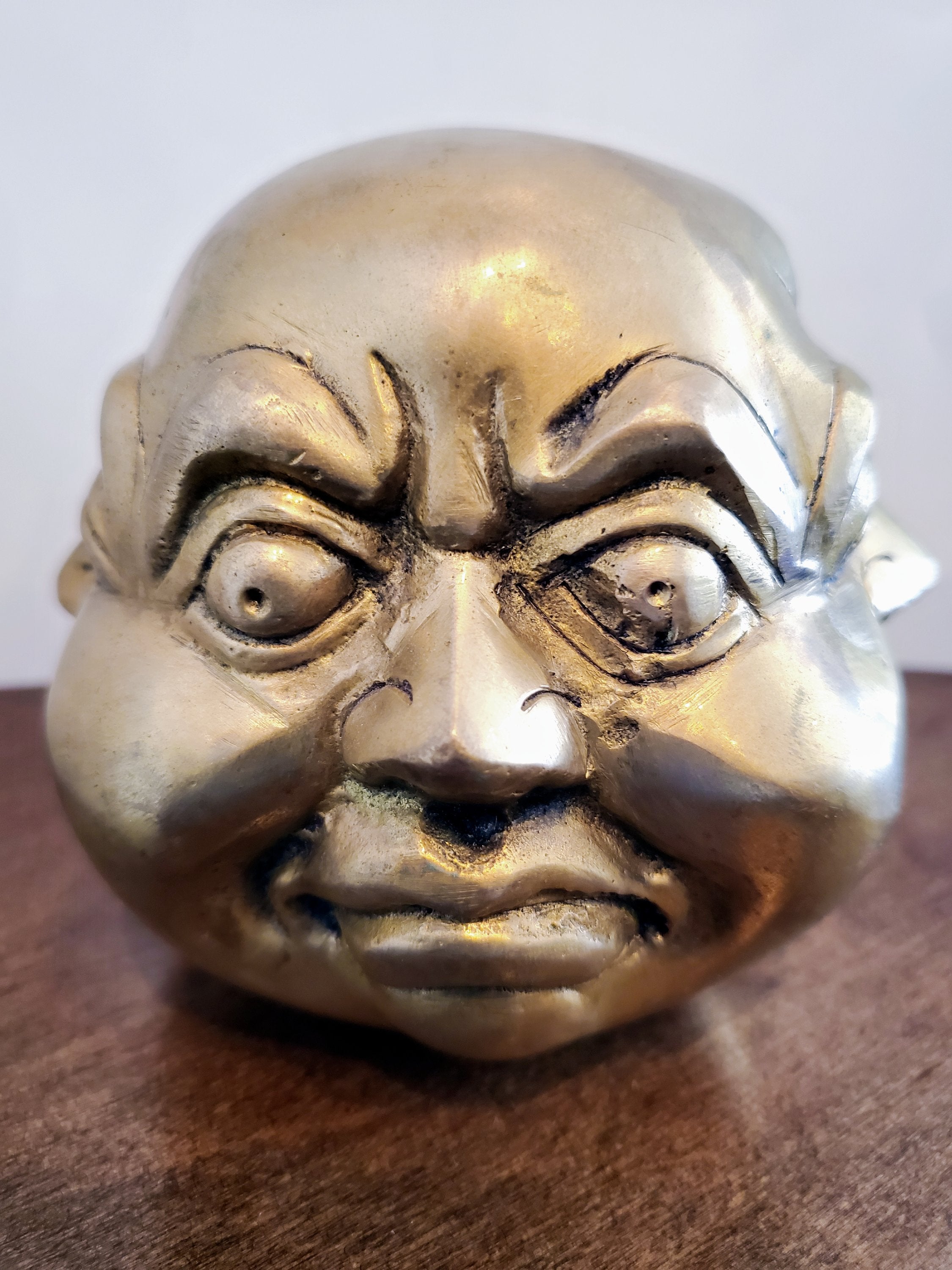 Brass Four Faced Buddha Head Figurine - Spiritual & Wellness