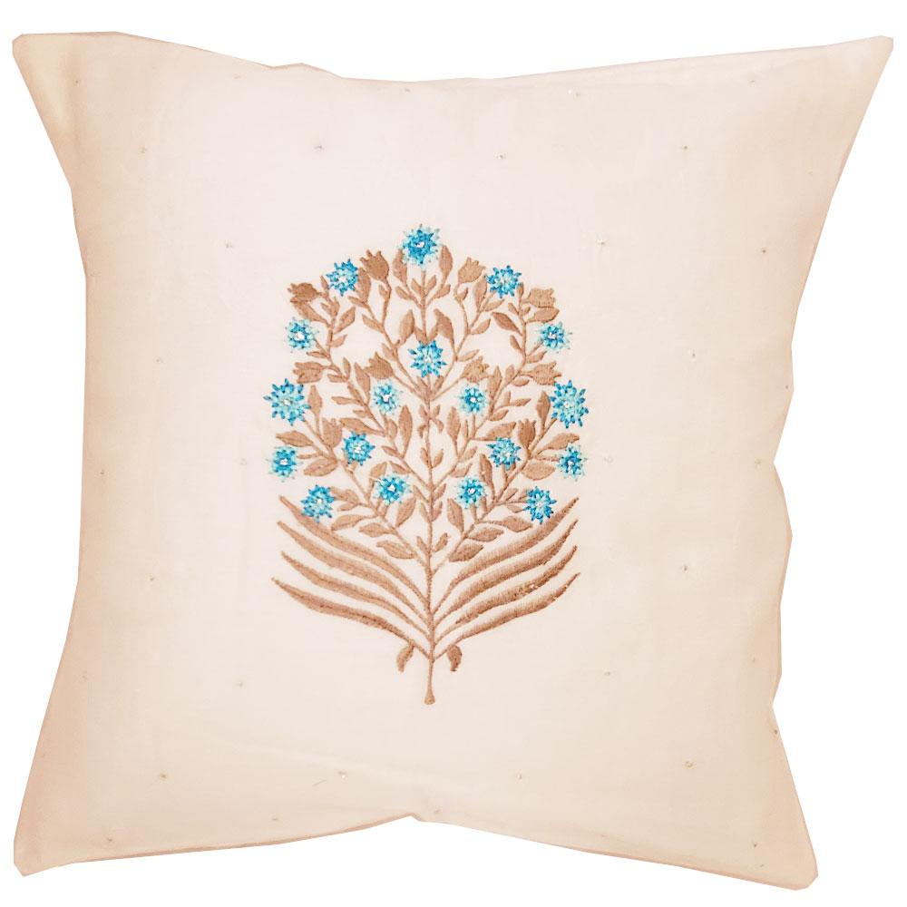 Chanderi Cotton Print Silk Cushion Cover - Artisan Home Décor