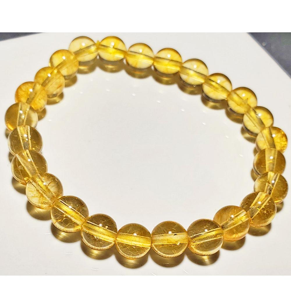Citrine Beaded Bracelet 8mm - Crystals & Gemstones