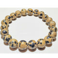 8mm Dalmatian Beaded Elastic Stretch Bracelet - Crystals & Gemstones