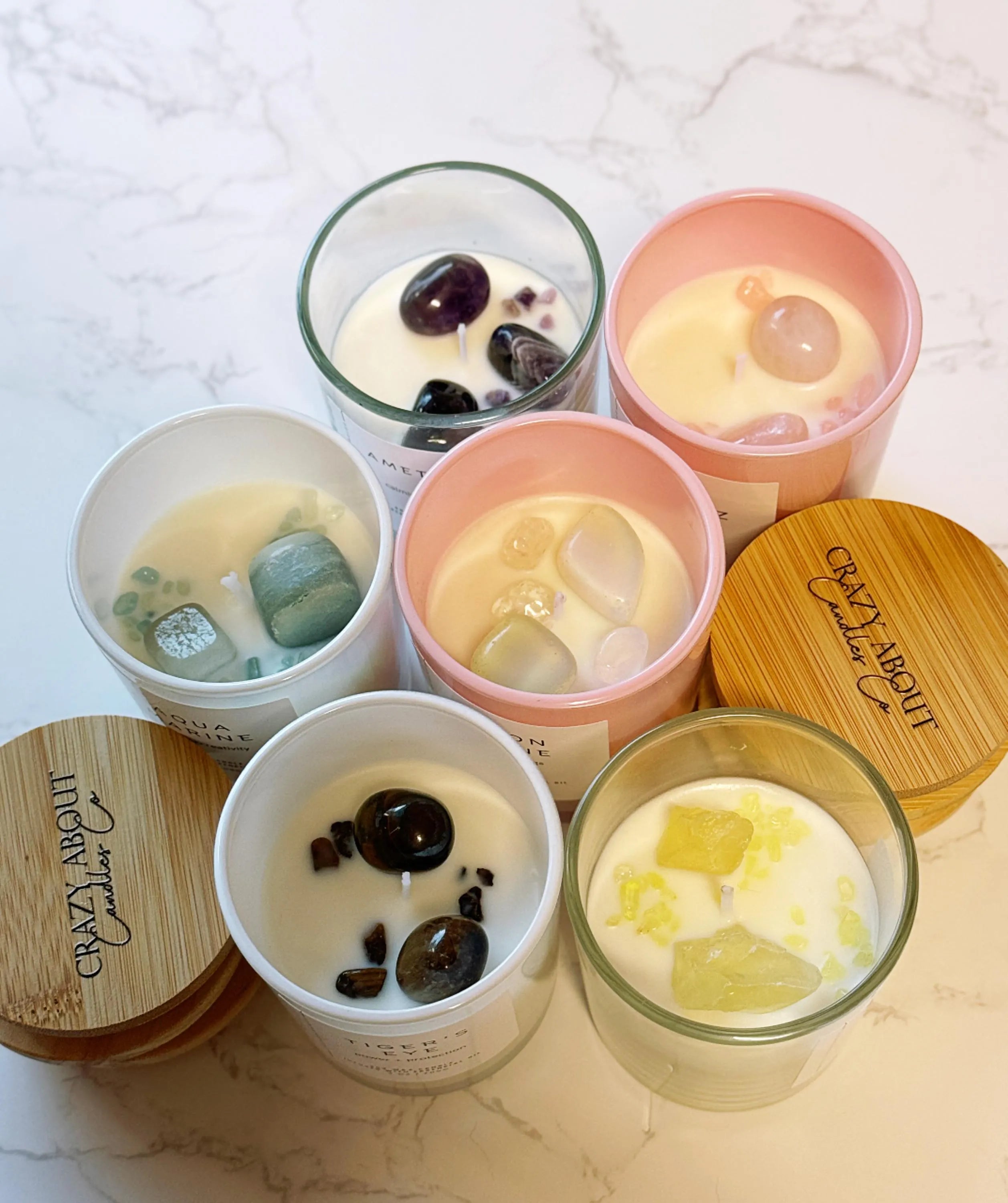 Energy Crystal Candle Natural Soy Wax Aromatherapy Healing - Spiritual & Wellness