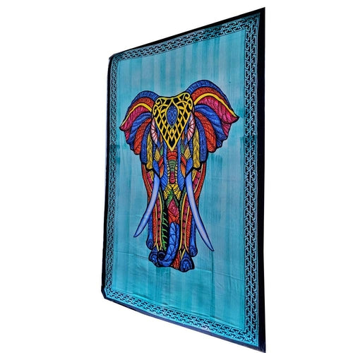 Indian Bohemian Elephant Brushstroke Art Tapestry - Artisan Home Décor