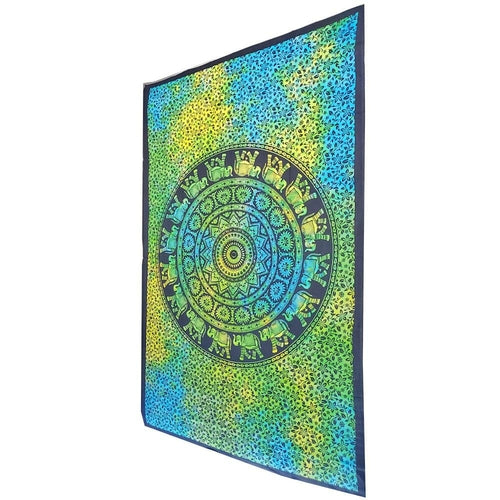 Chakra Star Elephant Mandala Tie Dye Tapestry - Artisan Home Décor