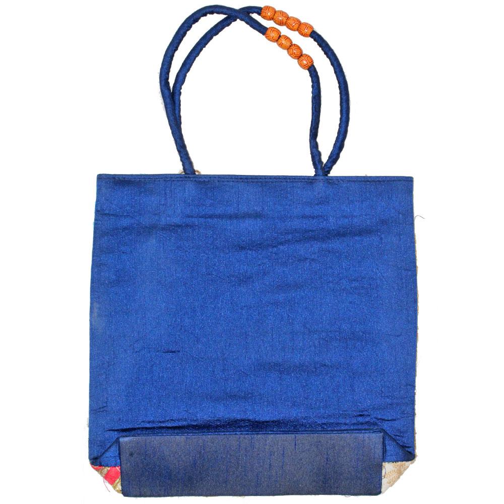 Gudari Raw Silk Patchwork Sequin Zardozi Embroidered Bag - Artisan Fashion Accessories