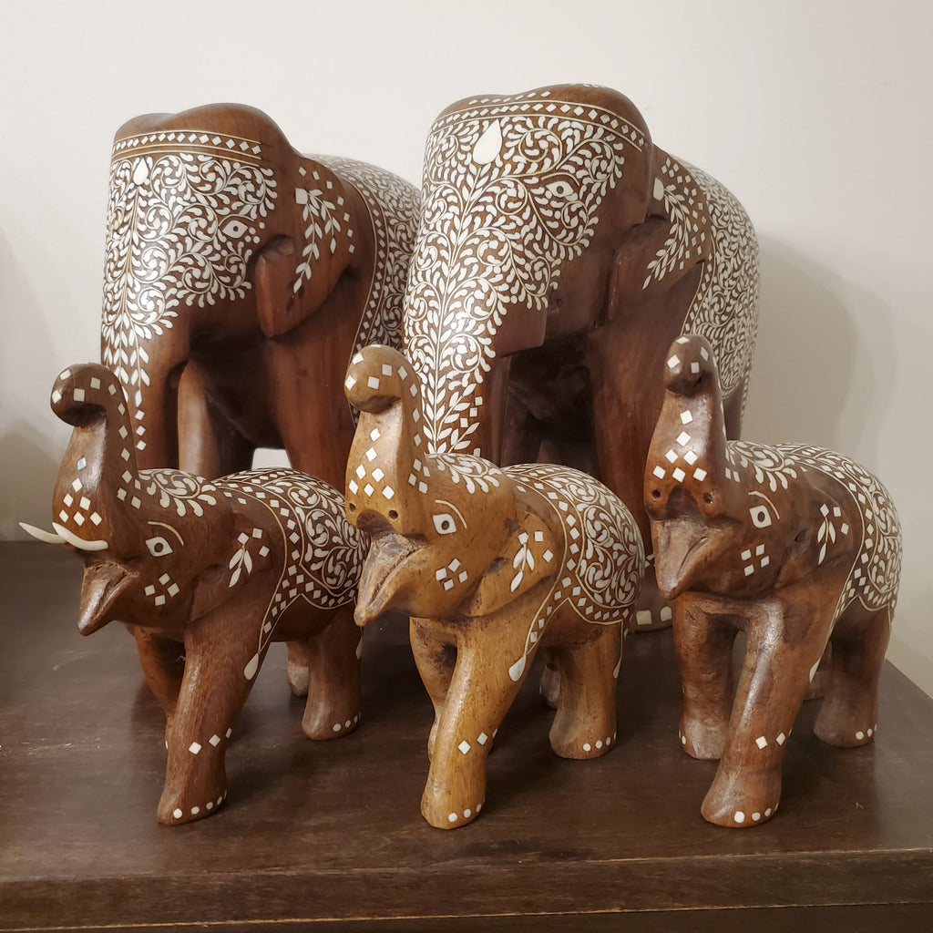 Hand Carved Indian Elephant Statue - Artisan Home Décor