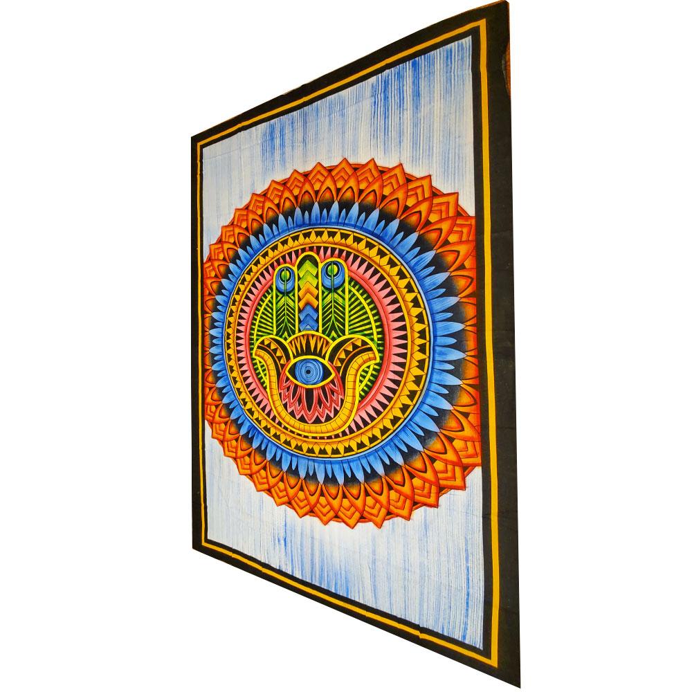 Hand of Fatima Wall Art Cotton Tapestry Bedspread - Spiritual & Wellness