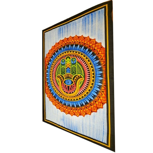 Hand of Fatima Wall Art Cotton Tapestry Bedspread - Spiritual & Wellness