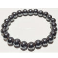 8mm Hematite Beaded Elastic Stretch Bracelet - Crystals & Gemstones