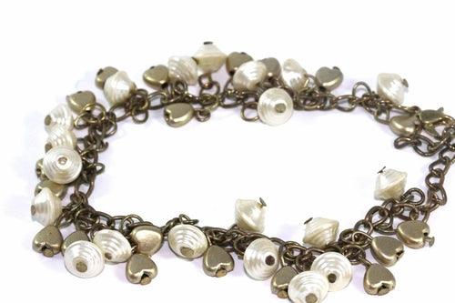 Golden Hearts & Shells Charm Bracelet - Artisan Fashion Accessories