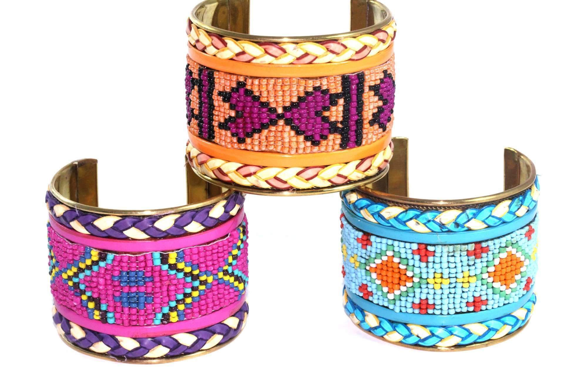Beaded Cuff Bangles - Artisan Fashion Accessories