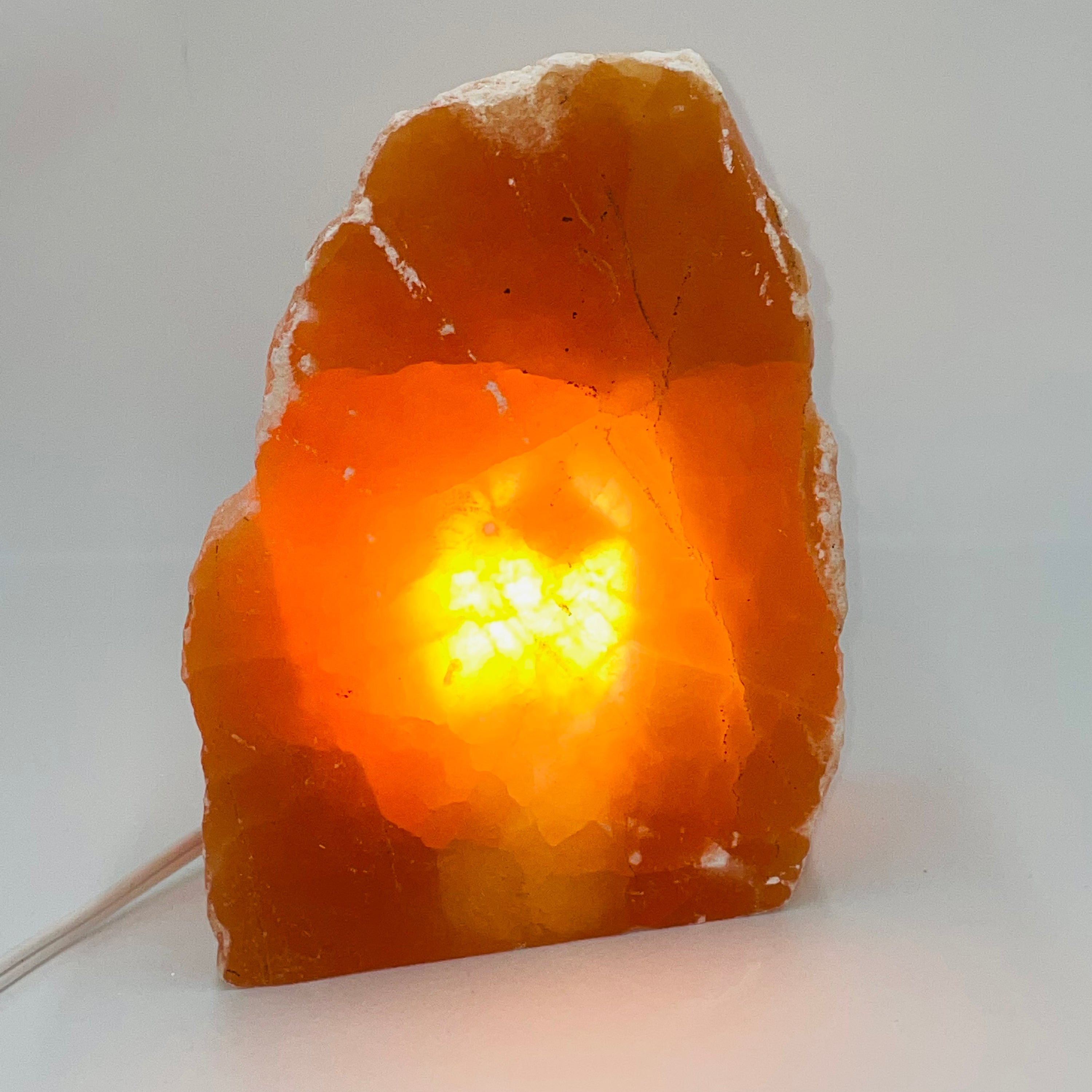 Orange Selenite Raw Lamp | Ethically Sourced | Energy Cleansing