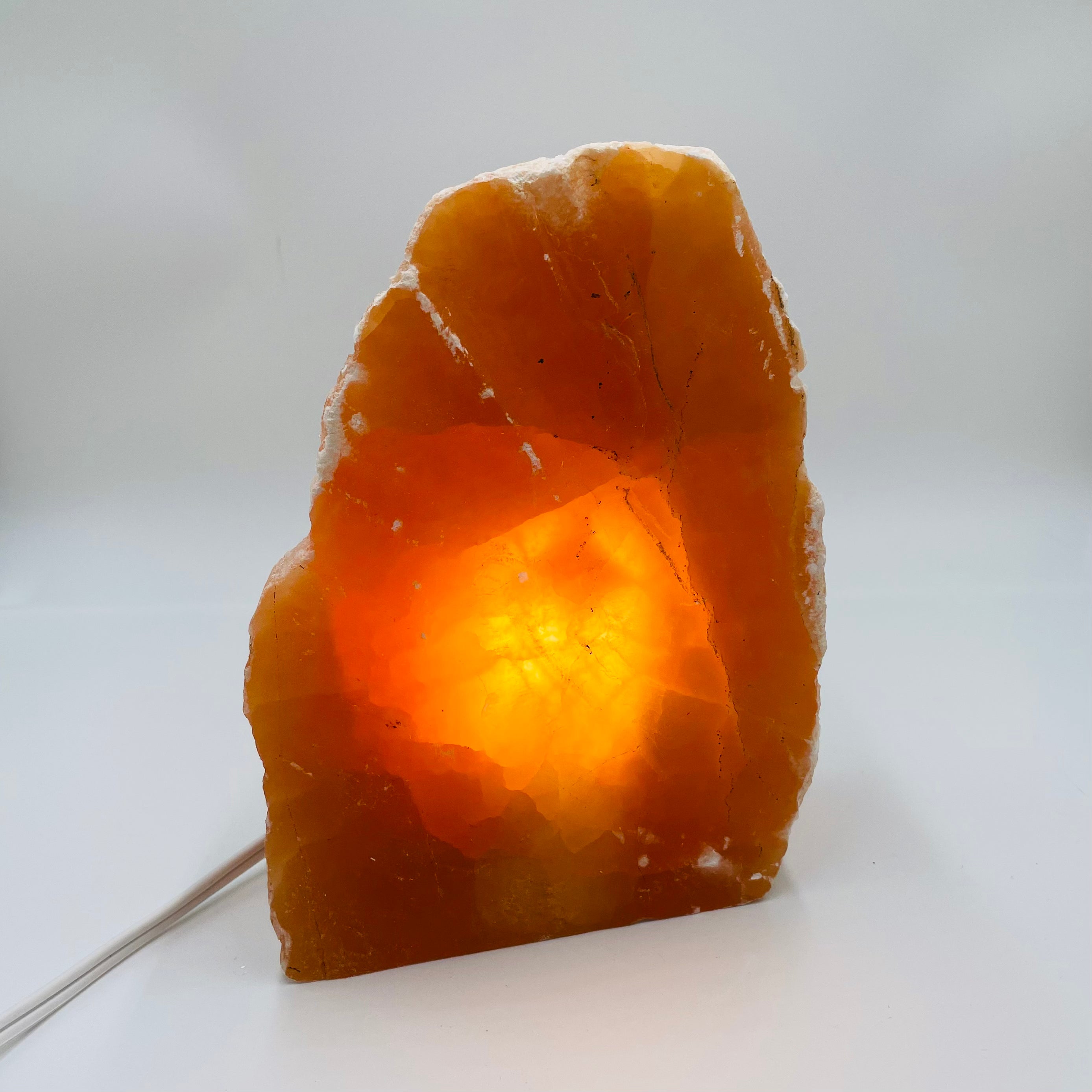 Orange Selenite Raw Lamp | Ethically Sourced | Energy Cleansing