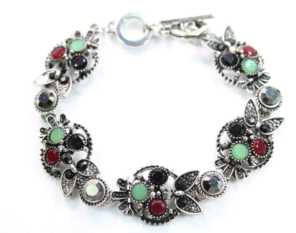 Brilliant Multi Crystal Owl Bracelet - Artisan Fashion Accessories