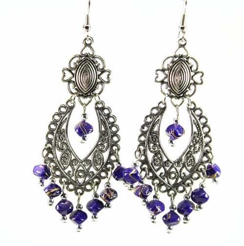 Breezy Skies Scroll Work Style Earrings - Artisan Fashion Accessories