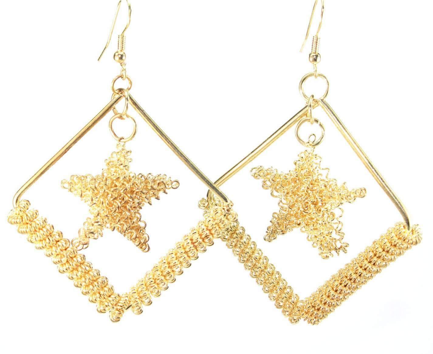 Cradled Star Earrings - Artisan Fashion Accessories