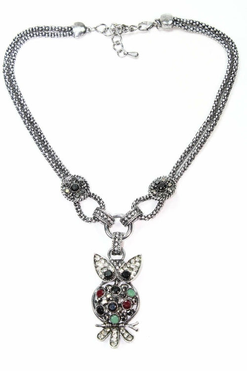 Dazzling Perched Owl Necklace - Artisan Fashion Accessories
