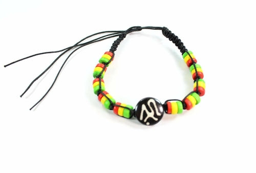 Sanskrit Om & Rasta Vibes Friendship Bracelet - Spiritual & Wellness