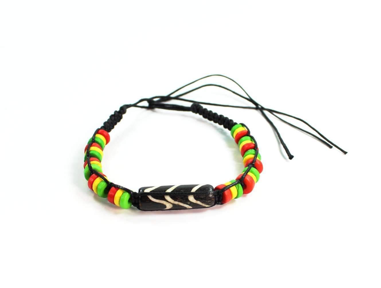 Chevron Pattern & Rasta Vibes Friendship Bracelet - Artisan Fashion Accessories