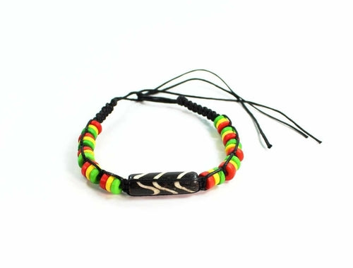 Chevron Pattern & Rasta Vibes Friendship Bracelet - Artisan Fashion Accessories