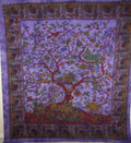 Violet Tree of Life Birds Tapestry - Spiritual & Wellness