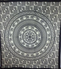 Checkerboard Floral and Elephant Mandala Tapestry - Spiritual & Wellness