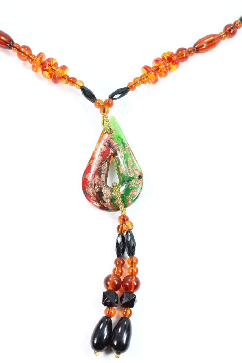 Pear Pendant Gypsy Style Shimmer Necklace - Necklaces