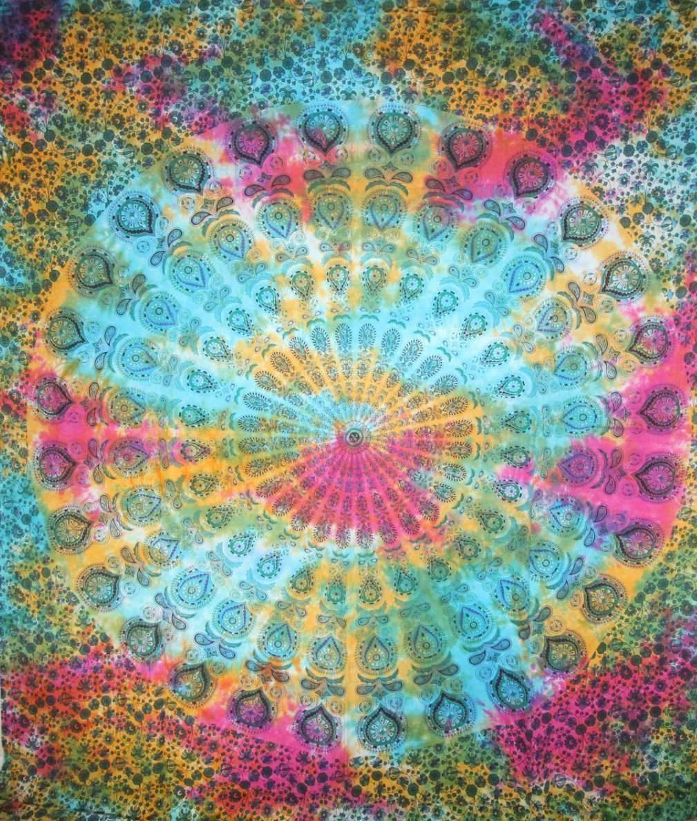 Peacock Feathers Mandala Tapestry - Artisan Home Décor